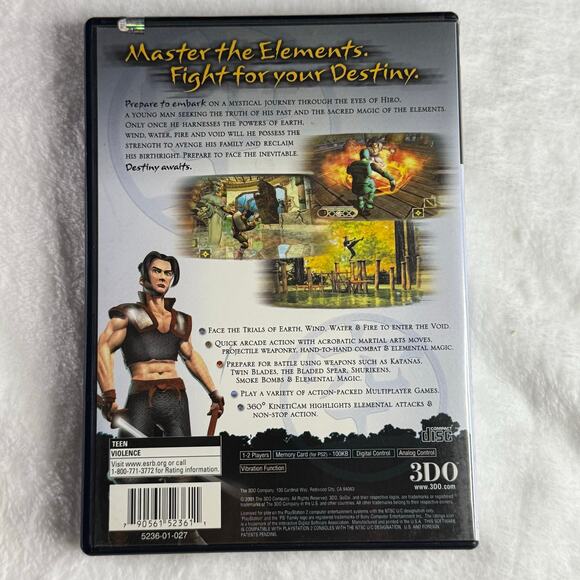 Godai Elemental Force (PS2, 2001) Complete CIB 3DO Ninja Action Adventure - Picture 2 of 7
